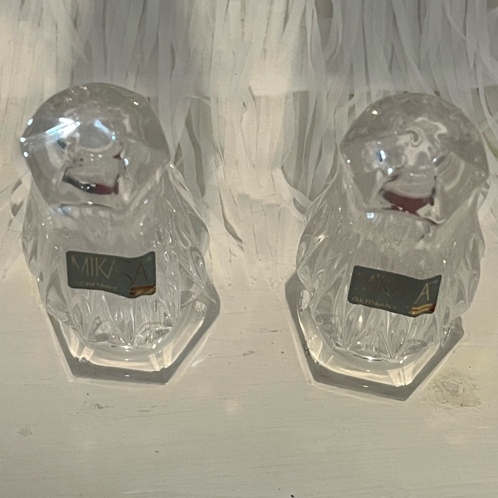 Mikasa Crystal Icicles Salt & Pepper Shakers Set.  Excellent condition! - Picture 4 of 9
